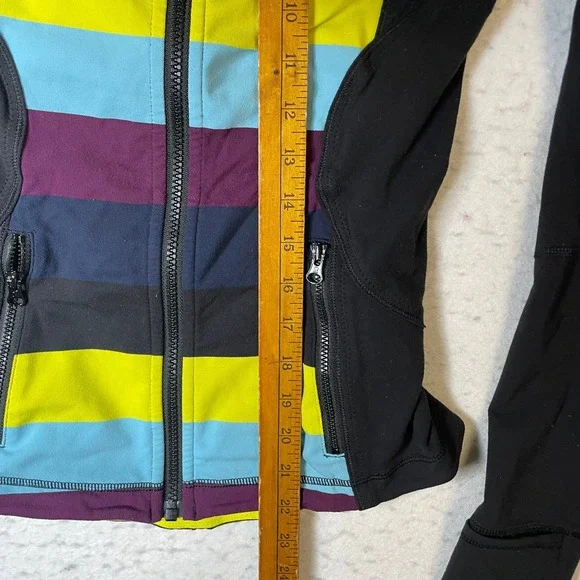 Lululemon Define Jacket Full Zip Striped Black Yellow Blue Purple Athletic S - Picture 5 of 5